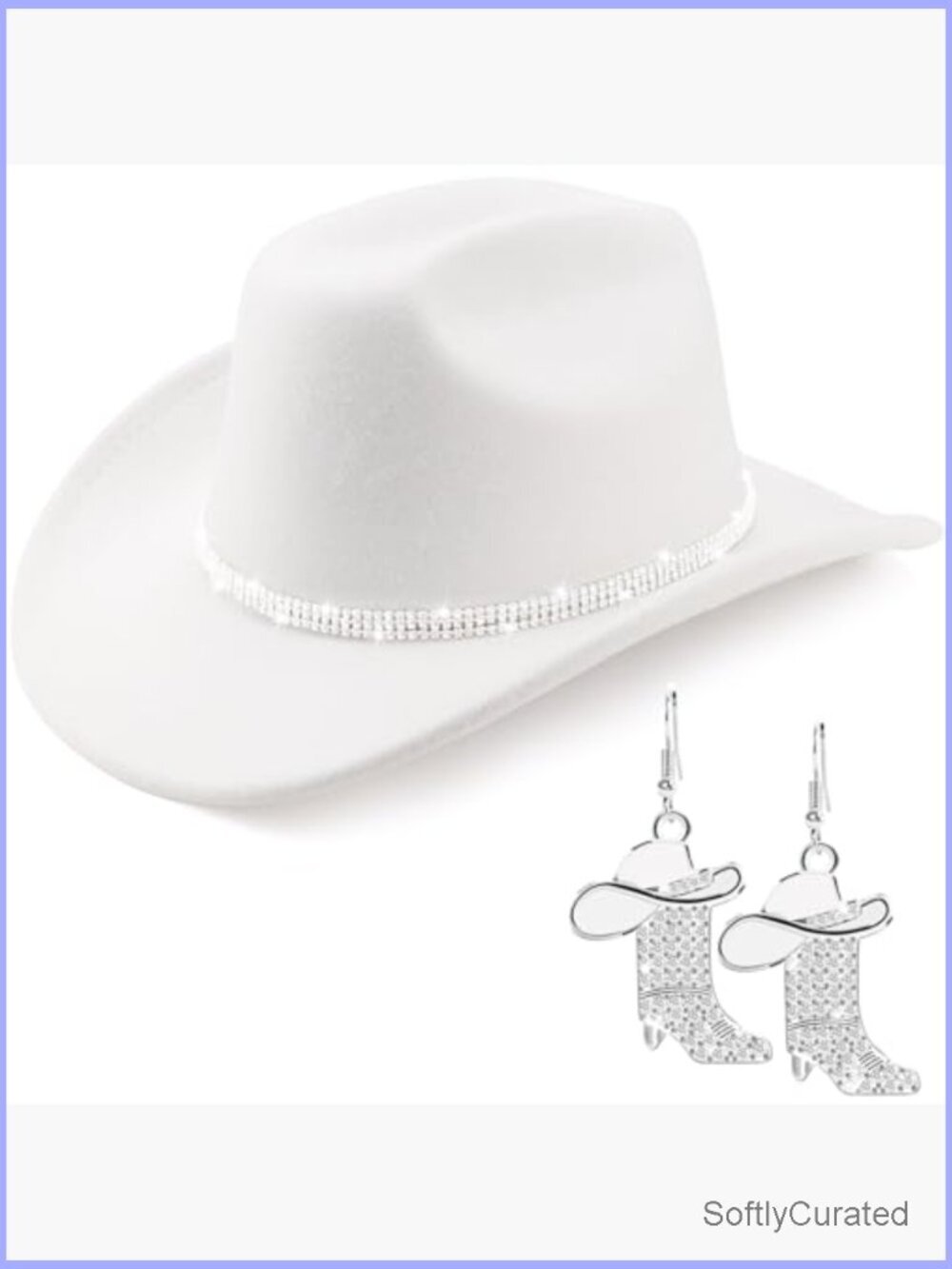 Rhinestone Cowgirl Hat Classic Western Wide Brim Adjustable - Picture 4 of 7